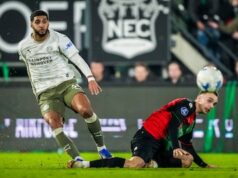 Uma bela semifinal entre NEC e PSV com 4 gols marcados antes do final do primeiro tempo. Sybari acertou a trave.