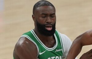 Jaylen Brown, do Celtics, foi expulso no 2º quarto pelo Spurs.