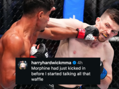 “Meu queixo obviamente está uma **, mas está tudo bem”, diz Harry Hardwick sobre “morfina” após o UFC Vegas 114.