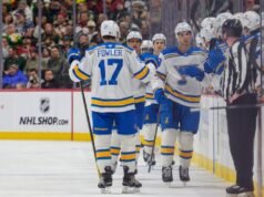 A vitória tardia de Pavel Buchnevich colocou os Blues à frente do Wild.