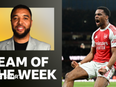 Equipe da semana de Troy Deeney: Pickford, Branthwaite, Saliba, Wilson, Fernandes, Ekitaike