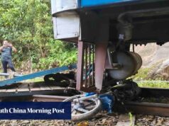 Em Sabah, na Malásia, aldeões de raciocínio rápido param um trem desgovernado com um bonde