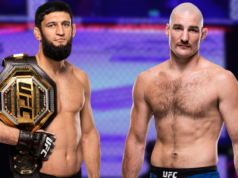 Khamzat Chamayo faz o sangue ferver ao defender o título dos médios contra Sean Strickland no UFC 328.