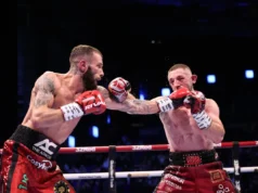 Anthony Cacace derrotou Jazza Dickens para se tornar campeão peso dois.