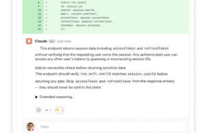 Ele usa uma ferramenta de revisão antrópica para verificar a enxurrada de código gerado por IA