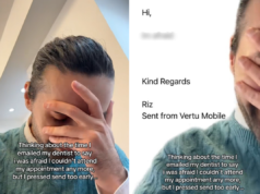 Alguém envia um e-mail para o dentista muito rapidamente – o arrependimento surge imediatamente.