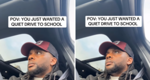 Pai, eu só quero ‘Dirija tranquilamente para a escola’. Então as crianças começaram a fazer perguntas.