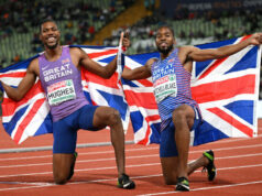 Zharnel Hughes, Charlie Dobson, Desiree Henry da equipe GB em Botswana