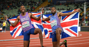 Zharnel Hughes, Charlie Dobson, Desiree Henry da equipe GB em Botswana