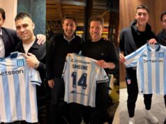 o reencontro de Diego Milito com Lautaro Martínez, Juan Musso e Cholo Simeone