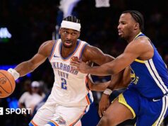 NBA: Oklahoma City Thunder 104-97 Golden State Warriors: Shai Gilgeous-Alexander Wilt Chamberlain empatado em recorde