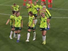 O gol de Kennedy para os Matildas