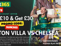 Ganhe bônus de £ 30 para Aston Villa x Chelsea