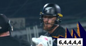 Allan, da Nova Zelândia, acertou cinco quatros consecutivos em um único over.