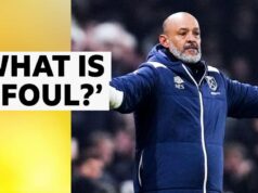 ‘Não sabemos o que é falta’ – Nuno quer rever lance de bola parada.