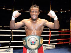 Etinosa Oliha-Shakiel Thompson governou pelo título vago do IBF 160lbs