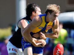 A retaguarda esgotada da Costa Oeste sofreu mais danos quando Harry Edwards caiu para Port Adelaide na pré-temporada