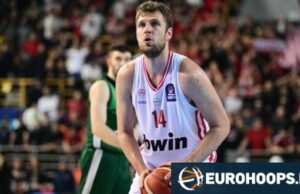 Sasha Vesenkov, estrela do Olympiakos, perdeu o terceiro jogo consecutivo da Euro League