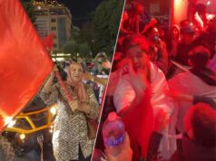 Grande festa em Marrocos: Carros circulam pelas ruas e pessoas alegram-se após vencerem a Taça Africana.