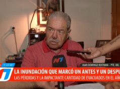 Reutman alertou que a vazão do Rio Dulce continua aumentando, lembrando a enchente histórica de 1974.