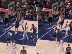 Mohamed Diawara, dos Knicks, posta Nic Batum com uma enterrada cruel