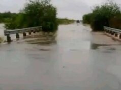 Rio Utis: A água cobre a estrada e há alerta máximo na área que liga Colônia Dora a Telares.