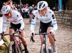 ‘Meu sonho é cruzar a linha de chegada primeiro e sozinha’ – Kasia Niewiadoma renova corrida com Demi Vollering na Strade Bianche