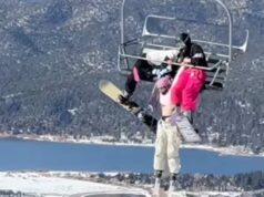 Vídeo | “Preciso de Ajuda”: A patinadora fica suspensa no ar em um teleférico