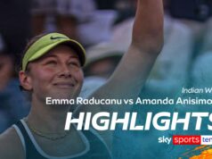 Raducanu foi eliminado do Indian Wells após perder para Anisimova
