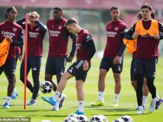 O Arsenal, atingido pela crise, vê CINCO estrelas titulares perderem o treinamento antes da decisão da Liga dos Campeões com o Sporting – e faltam dias para que viajem para o Man City em um jogo impossível de perder