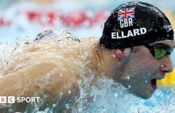 William Allard, da GB, quebra o recorde mundial S14 dos 100m livres.