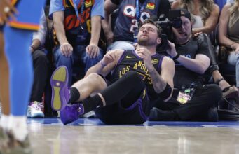 Luka Donic, do Lakers, será submetido a ressonância magnética devido a distensão no tendão da coxa
