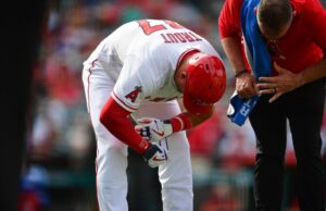 Os Anjos de Mike Trout (mão) evitam lesões graves.