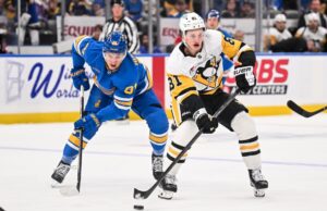Blues se recuperam de uma desvantagem de 3 gols, Penguins rumo ao play-off