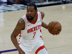 Kevin Durant, do Rockets, perderá o jogo 6 contra o Lakers devido a uma lesão no tornozelo, segundo relatório