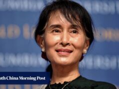 Aung San Suu Kyi, de Mianmar, está em prisão domiciliar.