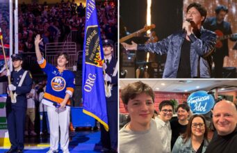 O finalista do ‘American Idol’, Jesse Findling, de Long Island, recebeu as boas-vindas de um herói