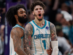 A experiência futebolística de LaMelo ficou à mostra quando os Hornets de alguma forma sobreviveram a um jogo de suspense contra o Heat