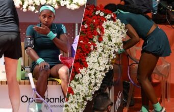 Coco Gauff vomitou na pista de corrida, mas ainda assim venceu em Madrid
