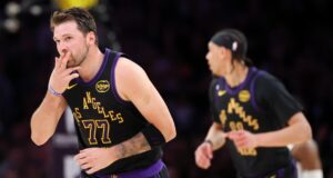 Luka Doncic atingiu a marca de pontuação na partida do Lakers contra o Cavaliers