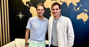 Fãs de tênis expressaram preocupação com Rafael Nadal depois que ele apareceu transformado 18 meses após se aposentar, em nova foto com o rival Roger Federer