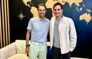 Fãs de tênis expressaram preocupação com Rafael Nadal depois que ele apareceu transformado 18 meses após se aposentar, em nova foto com o rival Roger Federer
