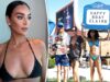 A esposa de George Kittle, Claire, usa um biquíni em uma festa de aniversário repleta de estrelas em Las Vegas