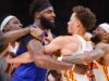 Daniels dos Hawks, Robinson dos Knicks expulso por lutar.