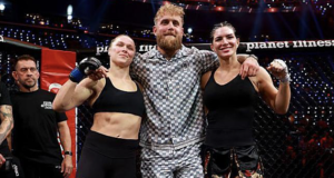 Ronda Rousey e Jake Paul reagem ao momento do anúncio de Conor McGregor do UFC