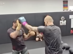 A filmagem do treino de Alex Pereira envolve o ex-campeão do UFC.