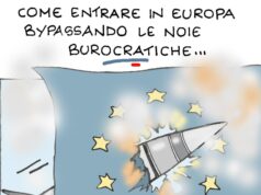 desenho animado Ellekappa: Putin e a Europa