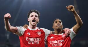 Campeão Mikel Arteta após empate do Manchester City