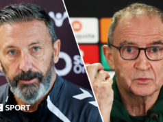 Premiership escocesa: Derek McInnes do Hearts e Martin O’Neill do Celtic mantêm a calma enquanto a corrida pelo título pega fogo