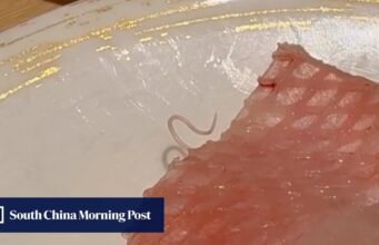 Um clipe viral de um parasita no sashimi de uma filial de sushi de Hong Kong desperta emoção crua.